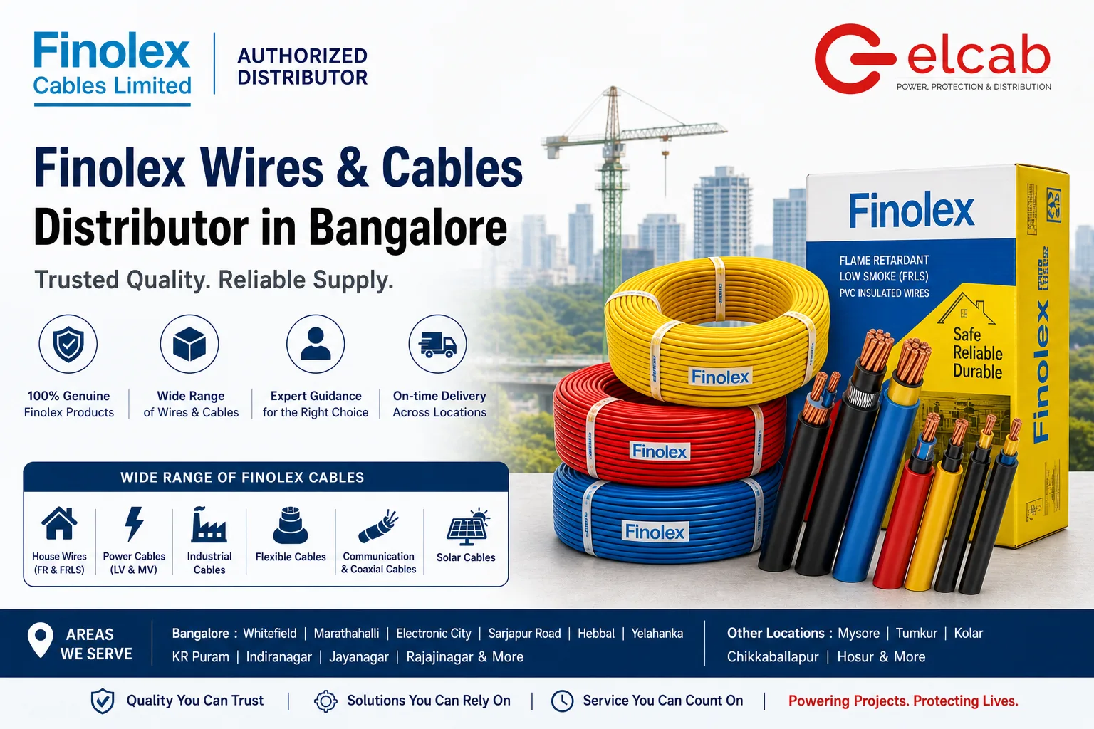 Finolex Wires & Cables Distributor in Bangalore Elcab Engineers Pvt Ltd