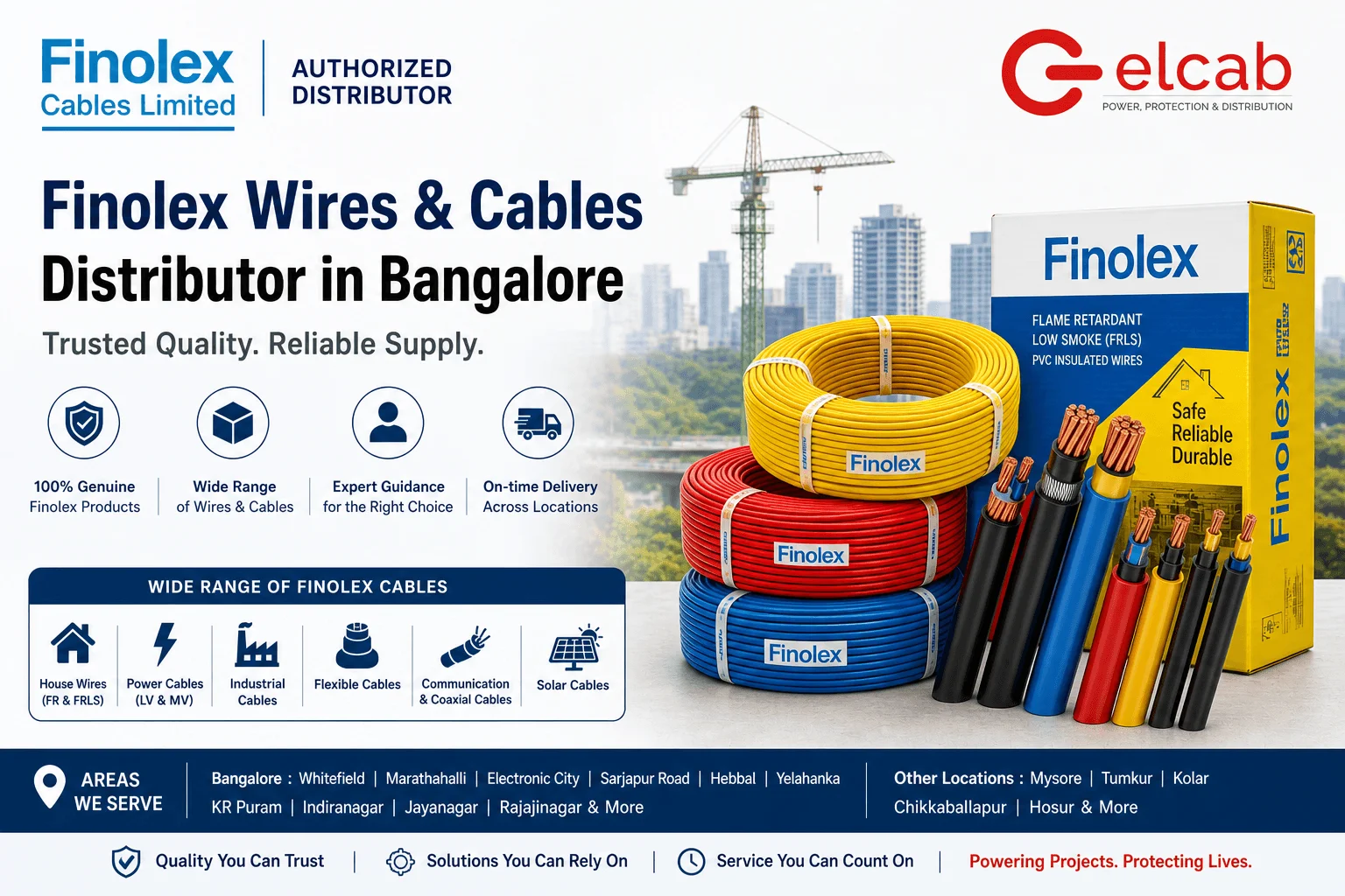 Finolex Wires & Cables Distributor in Bangalore Elcab Engineers Pvt Ltd