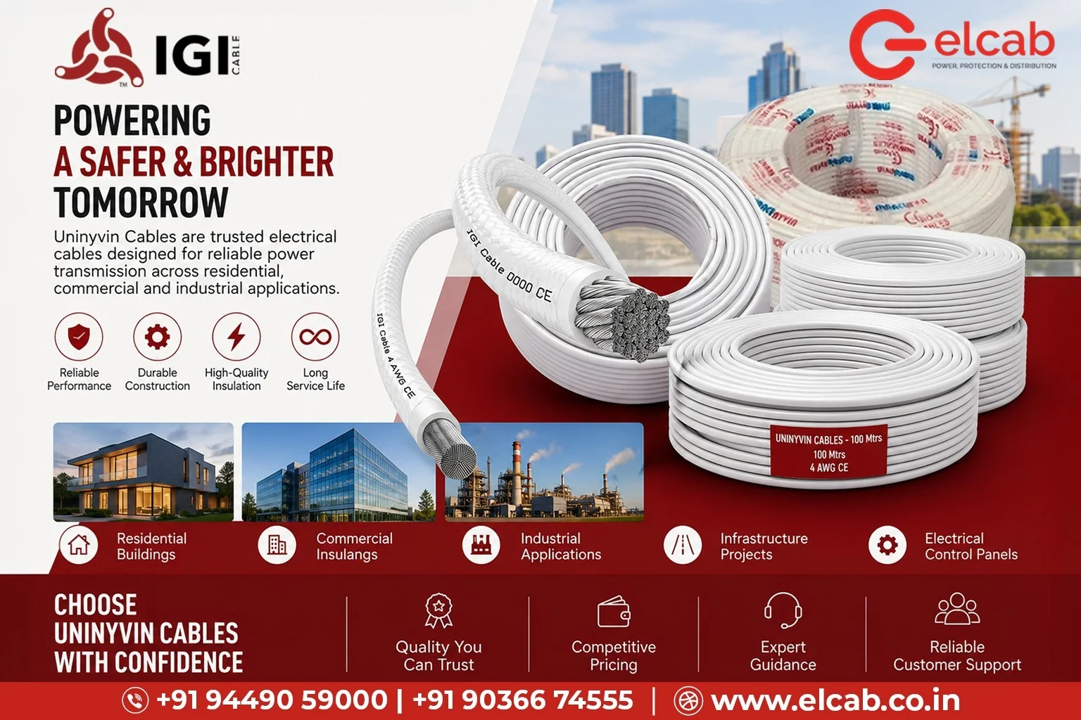 Uninyvin Cables | Applications, Features & Supplier | Elcab